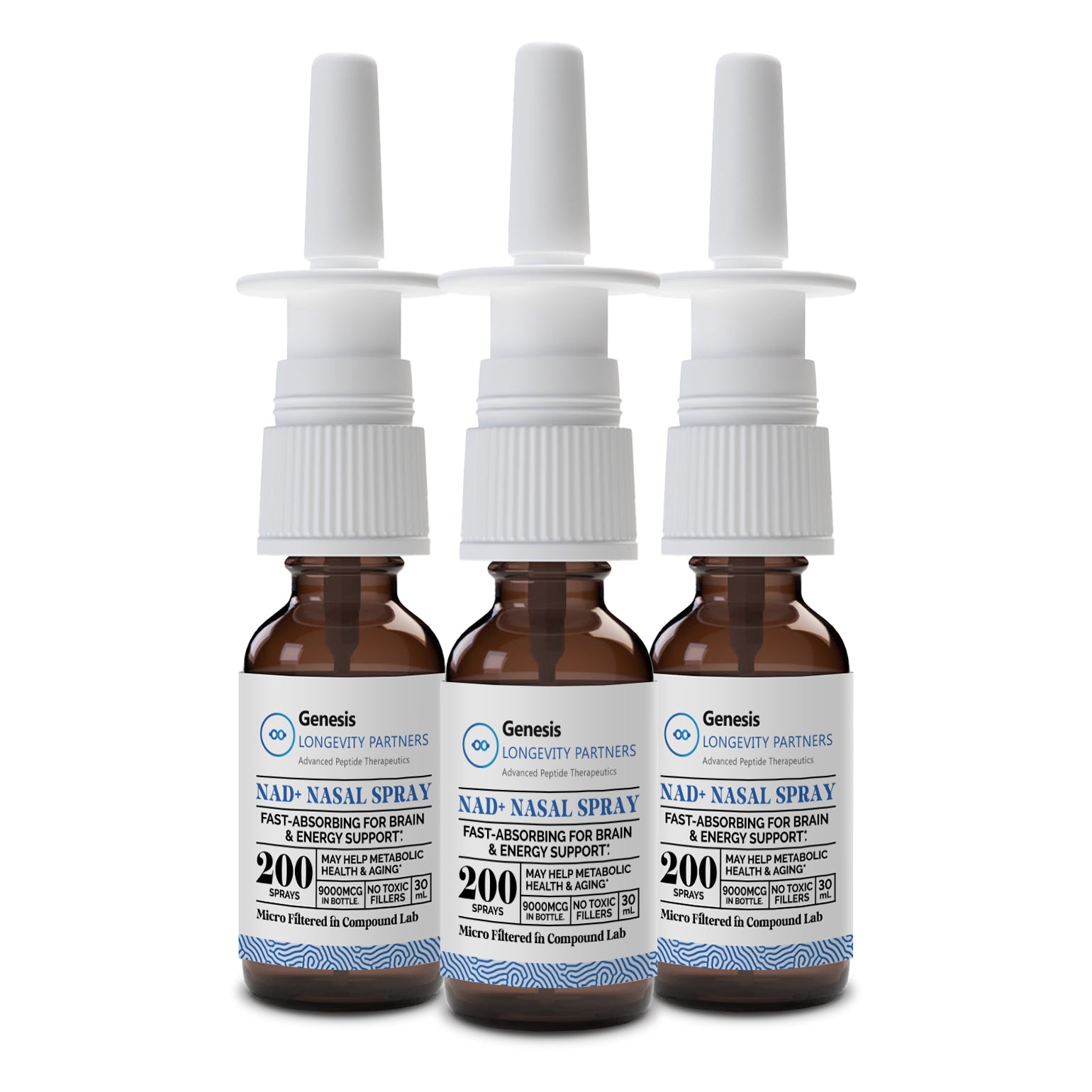 3 Bottles NAD+ Nasal Spray